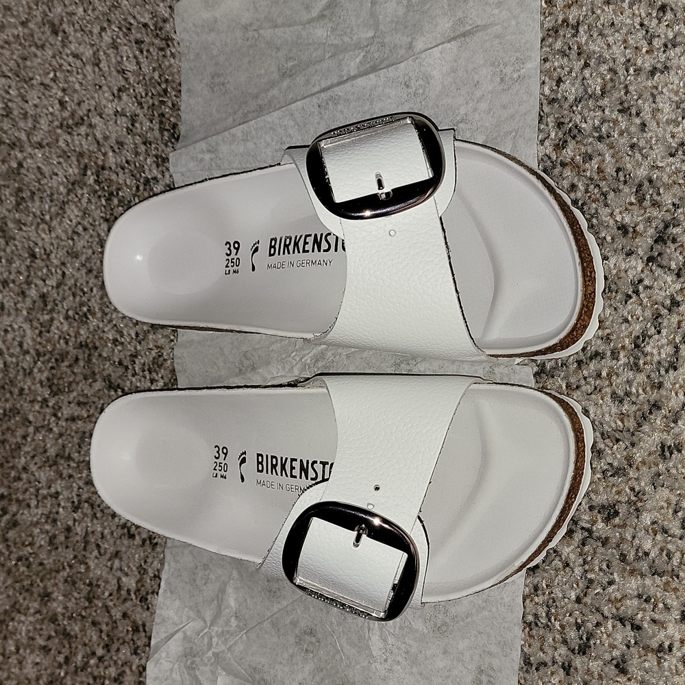 Brand new Birkenstock White Madrid Big Buckle Sandal